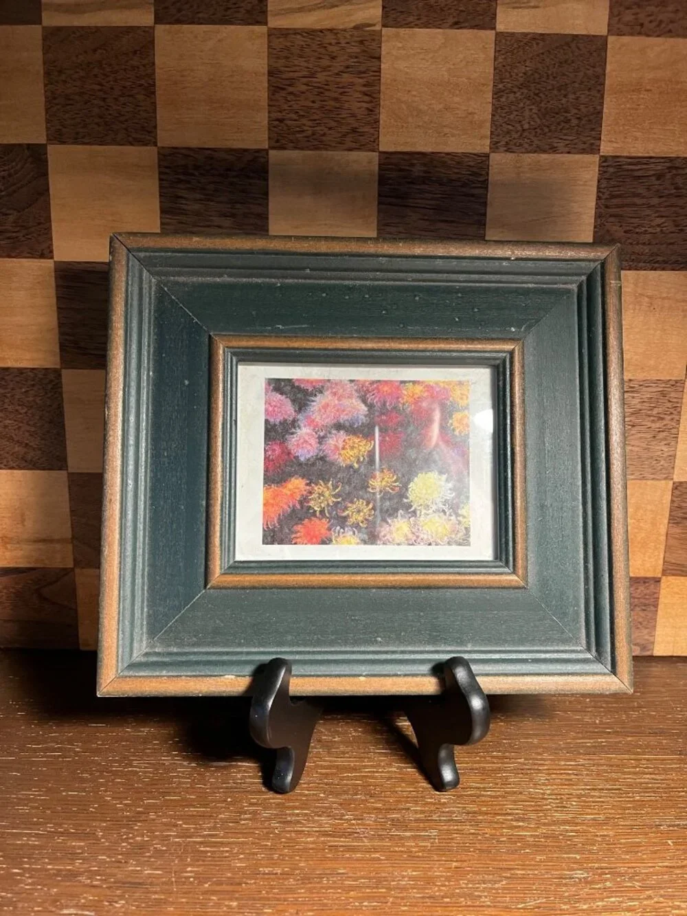 Green Wooden Frame with Claude Monet Picture A582